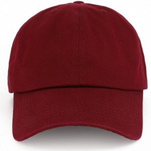 Baseball Caps Oversize XXL Plain Unstructured Soft Crown Cotton Dad Hat - Burgundy - CS18DOGK2Y2 $20.70