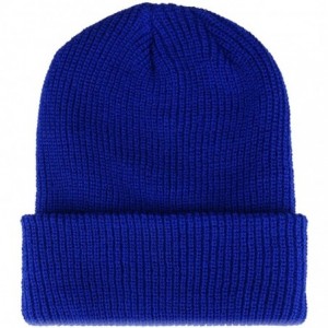 Skullies & Beanies White American Flag Embroidered Patch Ribbed Cuffed Knit Beanie - Royal - CA187GK0SEN $13.70