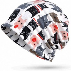 Skullies & Beanies Floral Lace Beanie Hat Chemo Cap Stretch Slouchy Turban Headwear - White1 - CJ18R75WKMD $12.21