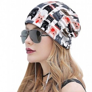 Skullies & Beanies Floral Lace Beanie Hat Chemo Cap Stretch Slouchy Turban Headwear - White1 - CJ18R75WKMD $12.21