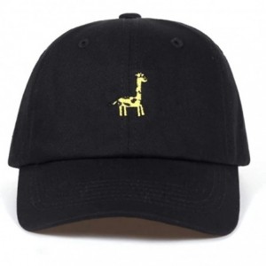 Baseball Caps Giraffe Cotton Baseball Dad Caps - Black - CC1838RQNHT $9.47