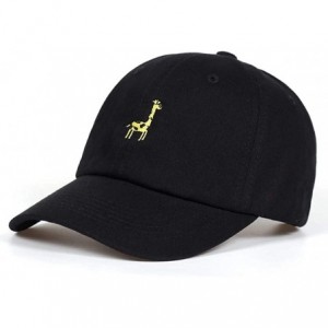 Baseball Caps Giraffe Cotton Baseball Dad Caps - Black - CC1838RQNHT $9.47