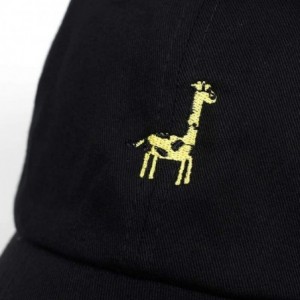 Baseball Caps Giraffe Cotton Baseball Dad Caps - Black - CC1838RQNHT $9.47