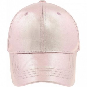 Baseball Caps Ladies Solid PU Baseball Hat - Blush Sheen - CO18LZWWWIH $15.21