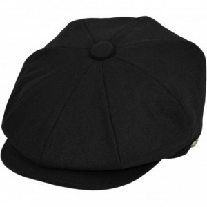 Newsboy Caps Classic Men's Wool Herringbone Newsboy Cap Driving Cabbie Tweed Applejack Golf Hat - 1595-black - C918LZGLWDH $1...