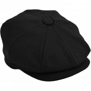 Newsboy Caps Classic Men's Wool Herringbone Newsboy Cap Driving Cabbie Tweed Applejack Golf Hat - 1595-black - C918LZGLWDH $1...