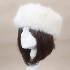 Cold Weather Headbands Women's Faux Fur Headband Soft Winter Cossack Russion Style Hat Cap - Beige - CG18L8II5YS $12.53