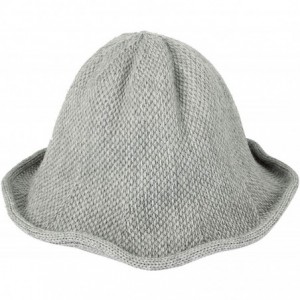 Bucket Hats Wool Winter Floppy Short Brim Womens Bowler Fodora Hat DWB1105 - Grey - CQ18KGX9TG9 $44.48