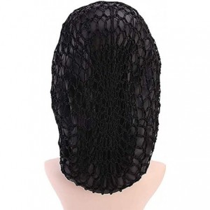 Skullies & Beanies Net Night Sleep Cap Hat Crocheted Slouchy Bonnet-Wide Band-Double Layered-Snood Hair - Black - CO18L88AY9G...