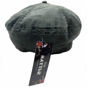 Newsboy Caps Newsboy Cap Thick Corduroy 6 Panel Cabbie - Olive - C818LMHDT8Q $15.68