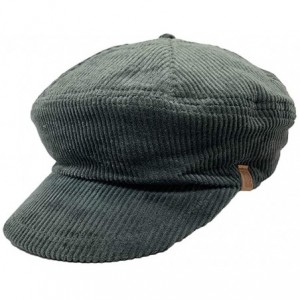 Newsboy Caps Newsboy Cap Thick Corduroy 6 Panel Cabbie - Olive - C818LMHDT8Q $15.68