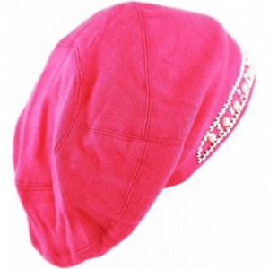 Skullies & Beanies Women's Handmade Warm Baggy Fleece Lined Slouch Beanie Hat - 1. Ribbon1 - Hot Pink - C3126IAHG3P $15.75