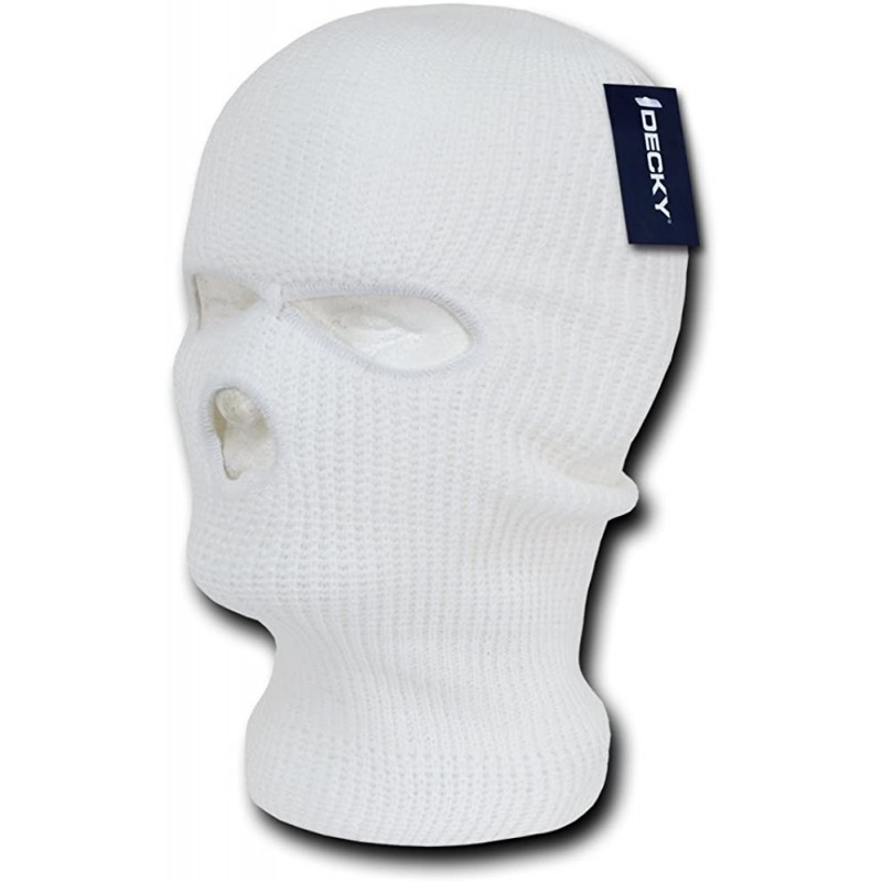 Skullies & Beanies Face Mask 3 Holes Beanie - White - C3116YIYZRN $8.96