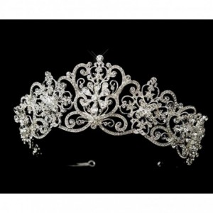 Headbands Luxury Teardrop CZ Rhinestone Crystal Wedding Bridal Tiara Crown(A1063) - Yellow - CZ182TIH84K $38.90