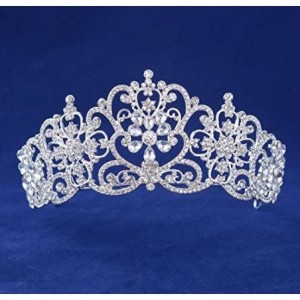 Headbands Luxury Teardrop CZ Rhinestone Crystal Wedding Bridal Tiara Crown(A1063) - Yellow - CZ182TIH84K $38.90