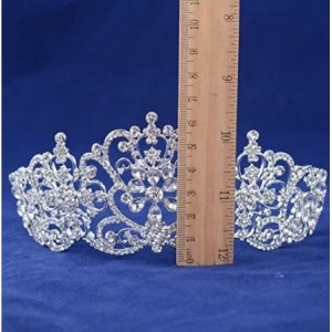 Headbands Luxury Teardrop CZ Rhinestone Crystal Wedding Bridal Tiara Crown(A1063) - Yellow - CZ182TIH84K $38.90