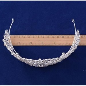 Headbands Luxury Teardrop CZ Rhinestone Crystal Wedding Bridal Tiara Crown(A1063) - Yellow - CZ182TIH84K $38.90