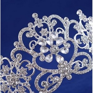 Headbands Luxury Teardrop CZ Rhinestone Crystal Wedding Bridal Tiara Crown(A1063) - Yellow - CZ182TIH84K $38.90