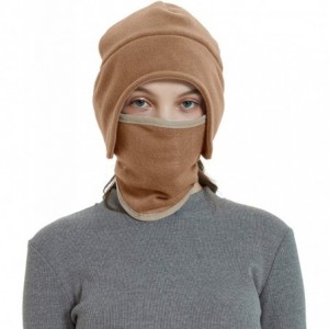 Skullies & Beanies Fleece 2 in 1 Hat/Headwear-Winter Warm Earflap Skull Mask Cap Outdoor Sports Ski Beanie for Men&Women - Kh...