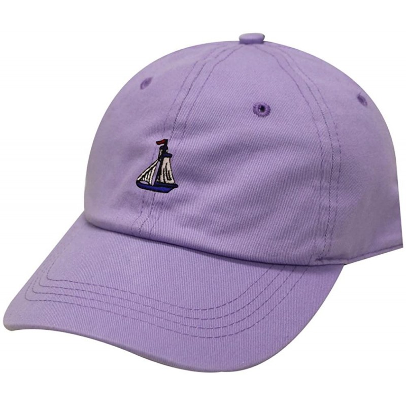 Baseball Caps Boat Small Embroidered Cotton Baseball Cap - Lilac - CZ17YZXKZGN $12.18