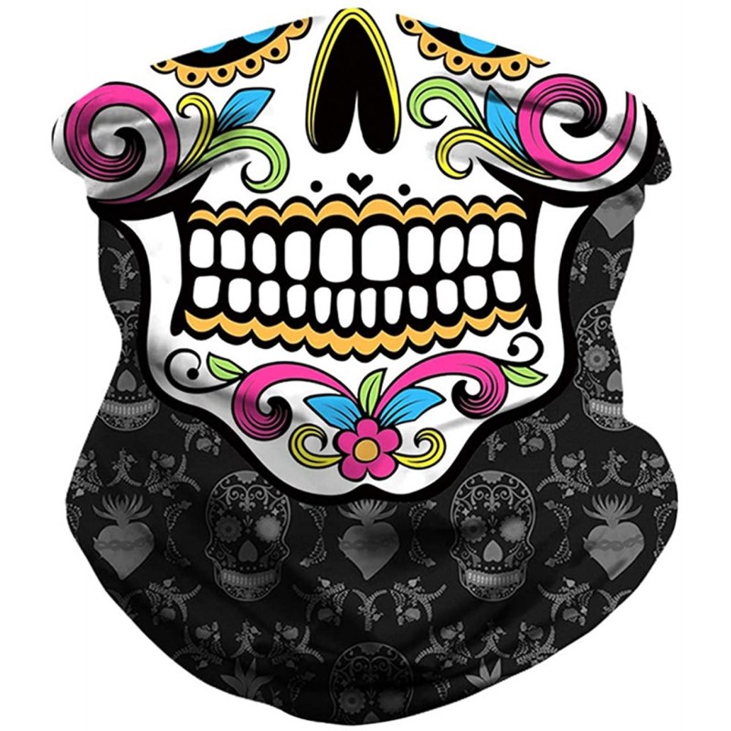 Balaclavas Bandana Face Mask Neck Gaiter- Unisex Scarf Mask Tube Multifunctional Headwear- Buff Face Mask - E-teeth-3 - CK198...