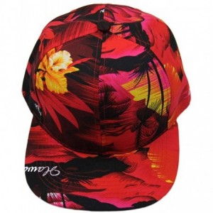 Baseball Caps Floral Hawaiian Adjustable Snapback Hats Baseball Caps - Red/Flat - CV18O24CEIW $10.44
