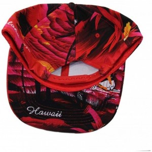 Baseball Caps Floral Hawaiian Adjustable Snapback Hats Baseball Caps - Red/Flat - CV18O24CEIW $10.44