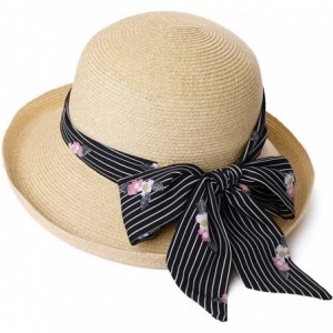 Sun Hats Womens Braided Summer Sun Hat UPF Protection Panama Fedora Outdoor Beach Hiking - 99336_beige - C218SA4QMRM $31.36