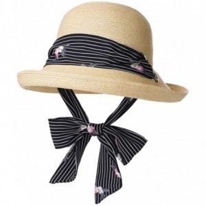 Sun Hats Womens Braided Summer Sun Hat UPF Protection Panama Fedora Outdoor Beach Hiking - 99336_beige - C218SA4QMRM $14.66