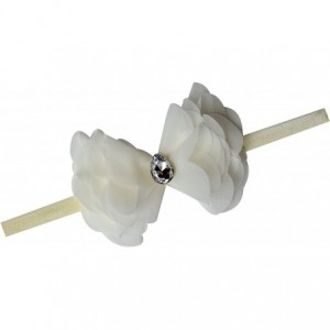 Headbands Chiffon Cone Bow Elastic Headband - Ivory - CK110958RRB $8.23