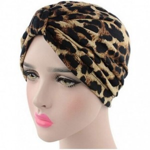 Skullies & Beanies Women Vintage Silky Turbans Bonnet Elastic Wide Band Multifunction Printing Hat Chemo Hair Loss Cap - 3 Pa...