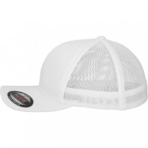 Baseball Caps Mesh Trucker Stretchable Sports Cap - White - CA11IMXQ5X5 $20.29