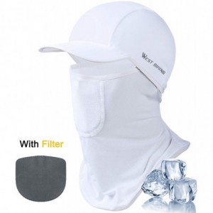 Balaclavas Sun UV Protection Summer Face Mask Breathable Cooling Fishing Neck Gaiter - White With Filter - CV1992RUDRW $15.28