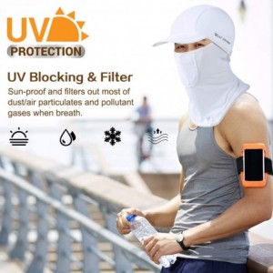 Balaclavas Sun UV Protection Summer Face Mask Breathable Cooling Fishing Neck Gaiter - White With Filter - CV1992RUDRW $15.28