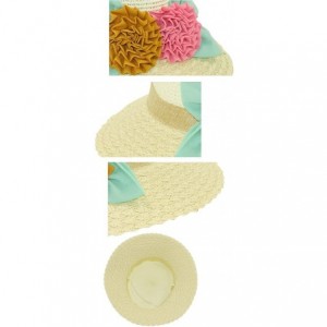 Sun Hats Women's Summer Sun Hat Bucket Hat - Double Flower - Cream - CH11LHKYVP9 $22.38