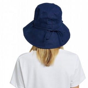 Sun Hats Bucket Hats for Women- Wide Brim UV Protection Sun Hat Packable Outdoor Beach Caps with Chin Strap - C918MIHWEK0 $16.73