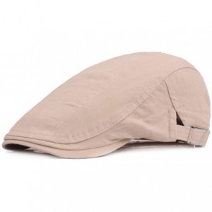 Newsboy Caps Men's Linen Duckbill Ivy Newsboy Hat Scally Flat Cap - Jean Blue+beige2 - CY18I50M5ZX $39.01