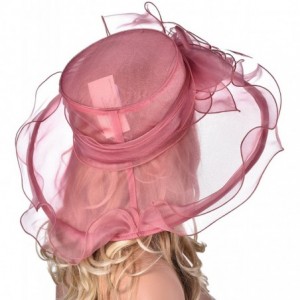 Sun Hats Womens Flower Kentucky Derby Wide Brim Church Dress Sun Hat A341 - Medium Pink - CV12KDGQ50B $25.06