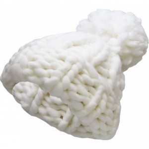 Skullies & Beanies Women's Winter Warm Thick Oversize Cable Knitted Beaine Hat with Pom Pom - (7021) White - C5187I7HM7Z $7.91