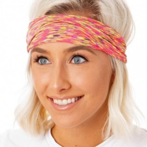Headbands Adjustable & Stretchy Space Dye Xflex Wide Headbands for Women Girls & Teens - Space Dye Neon Multi - CE12OBMWU7P $...