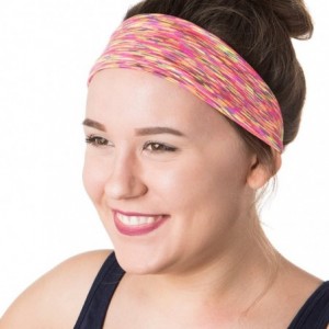 Headbands Adjustable & Stretchy Space Dye Xflex Wide Headbands for Women Girls & Teens - Space Dye Neon Multi - CE12OBMWU7P $...