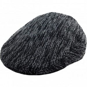 Newsboy Caps Classic Men's Flat Hat Wool Newsboy Herringbone Tweed Driving Cap - Black Gray-nh - CW19447UC60 $13.70