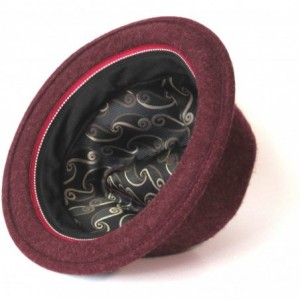 Fedoras Mens Wool Felt Skimpy Brim Hat - Malbec - CK11MNEWUHJ $40.08