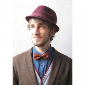 Fedoras Mens Wool Felt Skimpy Brim Hat - Malbec - CK11MNEWUHJ $40.08