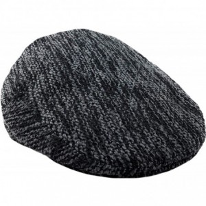 Newsboy Caps Classic Men's Flat Hat Wool Newsboy Herringbone Tweed Driving Cap - Black Gray-nh - CW19447UC60 $13.70