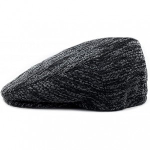 Newsboy Caps Classic Men's Flat Hat Wool Newsboy Herringbone Tweed Driving Cap - Black Gray-nh - CW19447UC60 $13.70