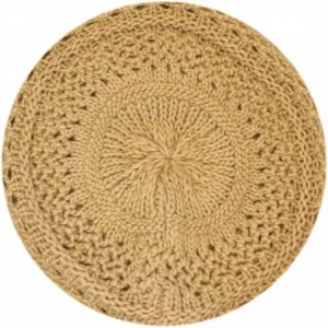 Berets Women's Warm Crochet Knit Beret Hat - Beige - CX11LGXYKI5 $11.49