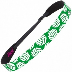 Headbands Cute Adjustable No Slip I Love Volleyball Headbands for Girls & Women - Volleyball Mixed Green 3pk - CX188G7WTCC $3...
