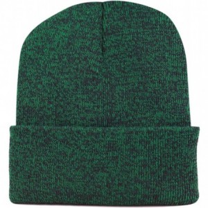 Skullies & Beanies F902 Made in USA Unisex Thick Two Tone Cuff Beanie Skull Cap - Green-black - C912MU5RWM3 $8.99