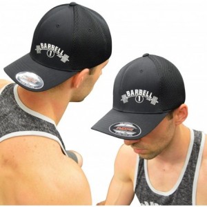 Baseball Caps Flexfit Fitted Cool Dry Hat - Powerlifting Bodybuilding Cap - Black- White - CX12ITN9PUH $31.29